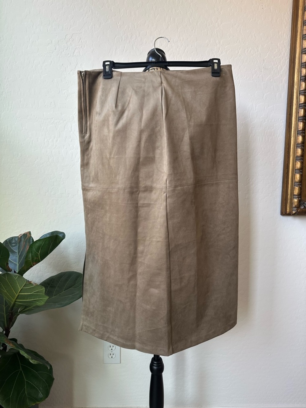 Lucy Paris Faux Suede Midi Skirt Size 1X